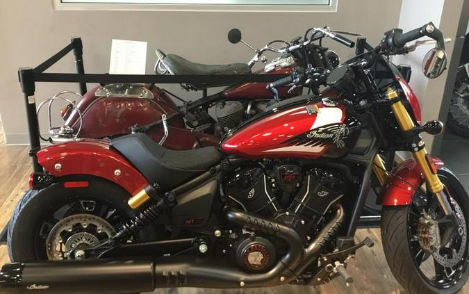 2025 Indian Motorcycle® 101 Scout® Sunset Red Metallic with Graphics