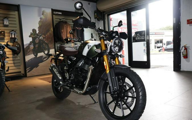 2026 Triumph Scrambler 400 X Matte Khaki Green/Matte Fusion Whi