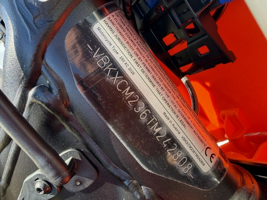 2026 KTM 250 XC