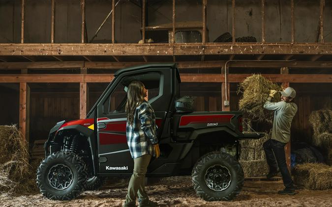 2026 Kawasaki Ridge Platinum Ranch Edition HVAC Metallic Deep Red/Ebony - 110350