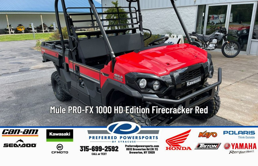 2026 Kawasaki Mule PRO-FX 1000 HD Edition Firecracker Red
