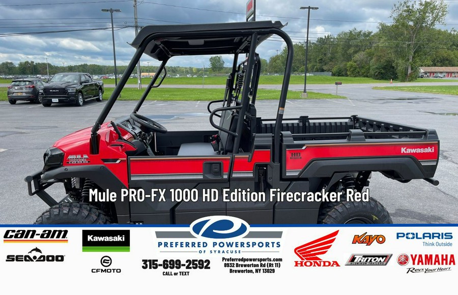 2026 Kawasaki Mule PRO-FX 1000 HD Edition Firecracker Red