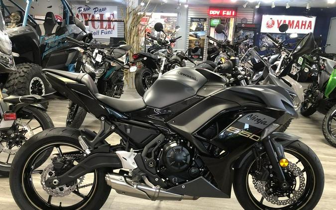 2024 Kawasaki Ninja® 650 ABS Metallic Matte Dark Gray/Metallic Spark Black