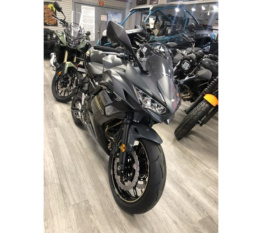 2024 Kawasaki Ninja® 650 ABS Metallic Matte Dark Gray/Metallic Spark Black