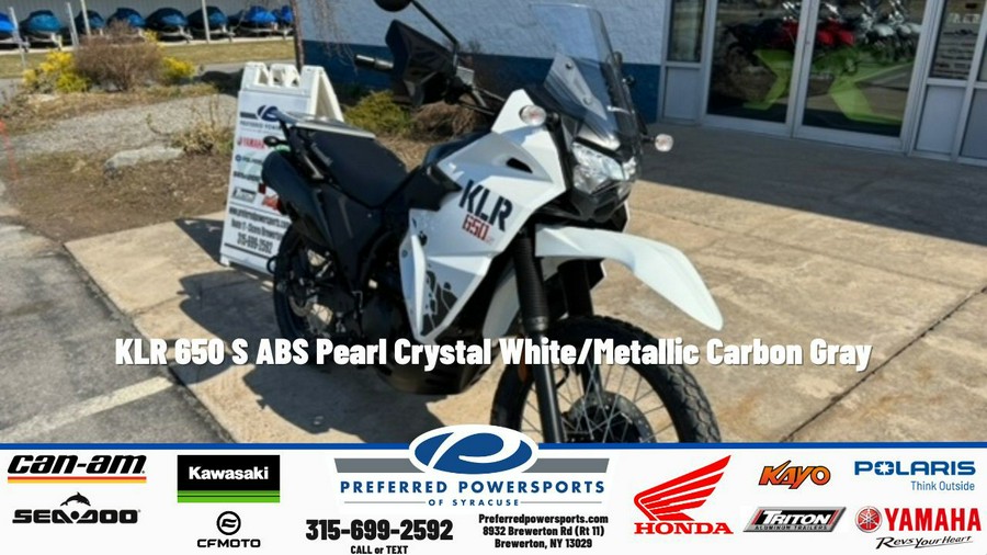 2025 KLR 650 S ABS Pearl Crystal White/Metallic Carbon Gray - Kawasaki