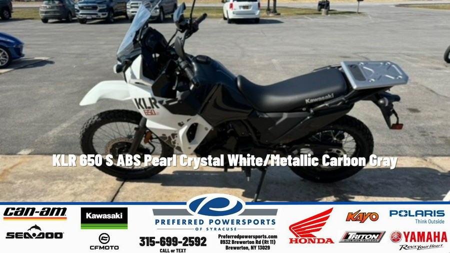 2025 KLR 650 S ABS Pearl Crystal White/Metallic Carbon Gray - Kawasaki