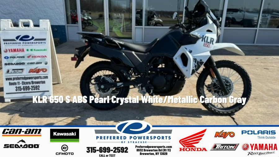 2025 KLR 650 S ABS Pearl Crystal White/Metallic Carbon Gray - Kawasaki
