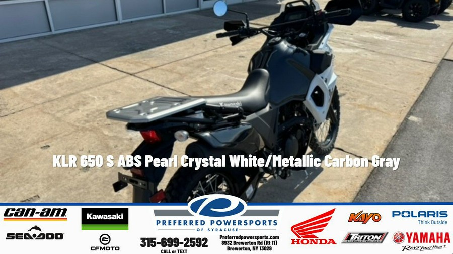 2025 KLR 650 S ABS Pearl Crystal White/Metallic Carbon Gray - Kawasaki