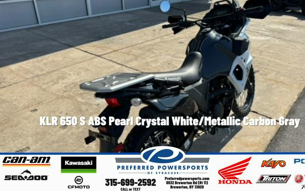 2025 Kawasaki KLR 650 S ABS Pearl Crystal White/Metallic Carbon Gray