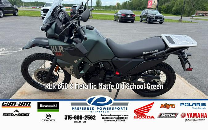 2025 Kawasaki KLR 650 S Metallic Matte Old School Green