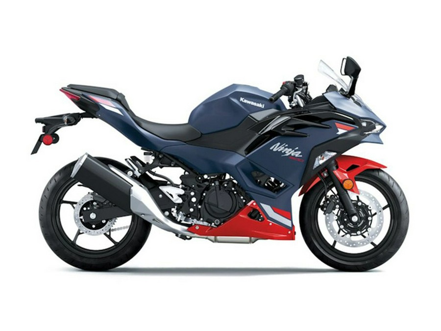 2026 Kawasaki Ninja 500 ABS Metallic Matte Twilight Blue ABS Metallic Yellowish GreenEbony