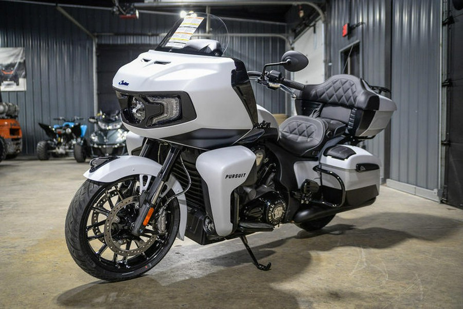 2024 Indian Motorcycle® Pursuit® Dark Horse® w/PowerBand Audio Pkg Icon Ghost White Metallic Smoke