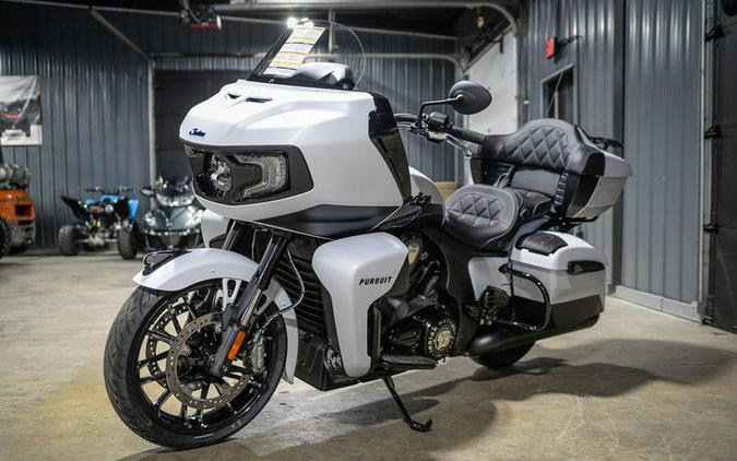 2024 Indian Motorcycle® Pursuit® Dark Horse® w/PowerBand Audio Pkg Icon Ghost White Metallic Smoke