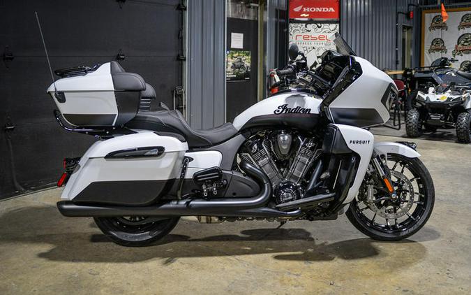 2024 Indian Motorcycle® Pursuit® Dark Horse® w/PowerBand Audio Pkg Icon Ghost White Metallic Smoke