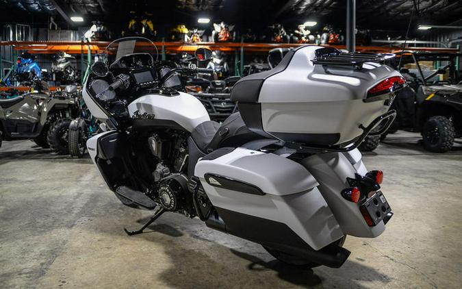 2024 Indian Motorcycle® Pursuit® Dark Horse® w/PowerBand Audio Pkg Icon Ghost White Metallic Smoke