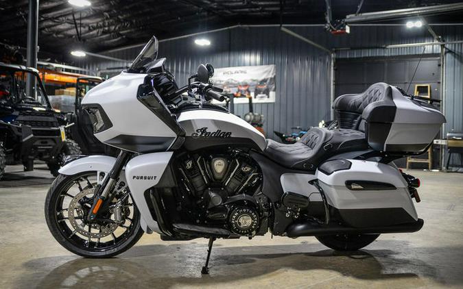 2024 Indian Motorcycle® Pursuit® Dark Horse® w/PowerBand Audio Pkg Icon Ghost White Metallic Smoke