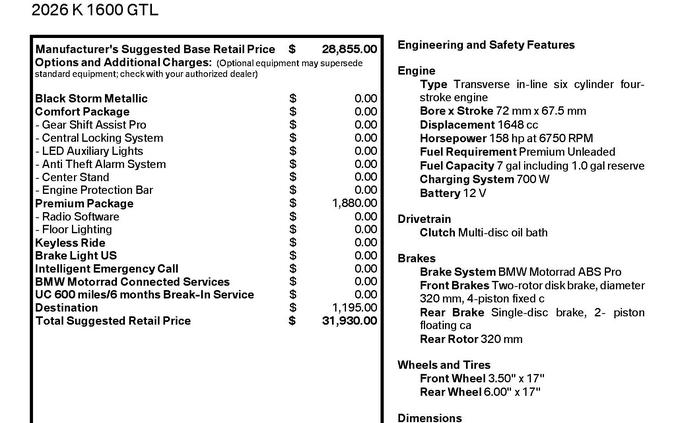 2026 BMW K 1600 GTL
