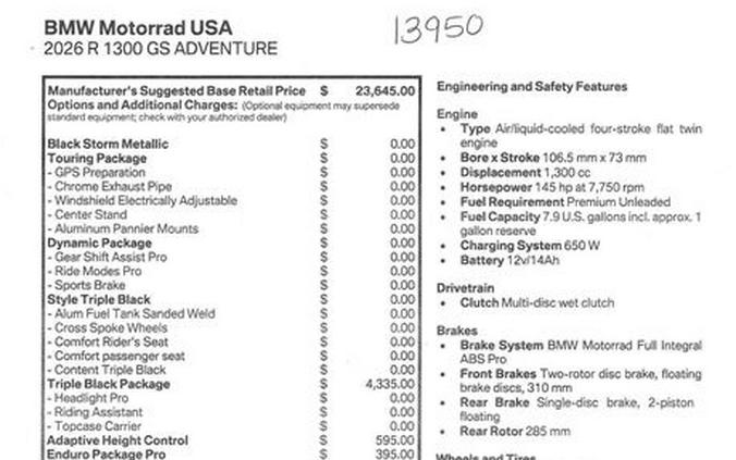 2026 BMW R1300GSA Inventory - Get 4.9% APR financing or up to $1,300 off MSRP on select 2026 models*
