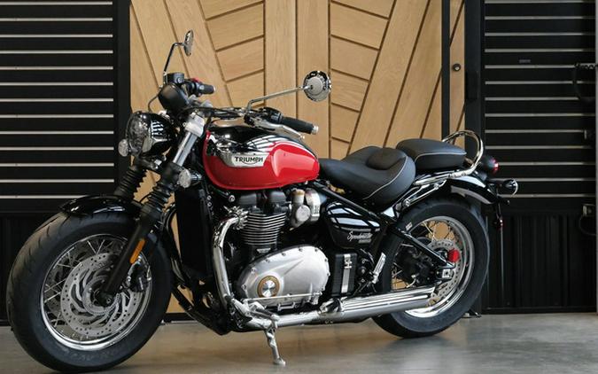 2023 Triumph Bonneville Speedmaster Chrome Edition Diablo Red Sapphire BlackFusion White