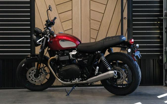 2023 Triumph Speed Twin 900 Chrome Edition Red Hopper Competition GreenPhantom Black