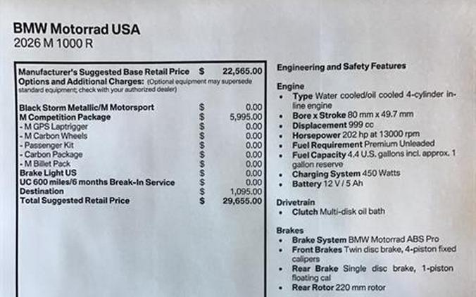 2026 BMW M 1000 R