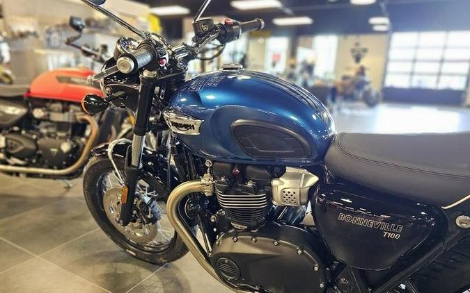 2023 Triumph Bonneville T100 Chrome Edition Cobalt Blue