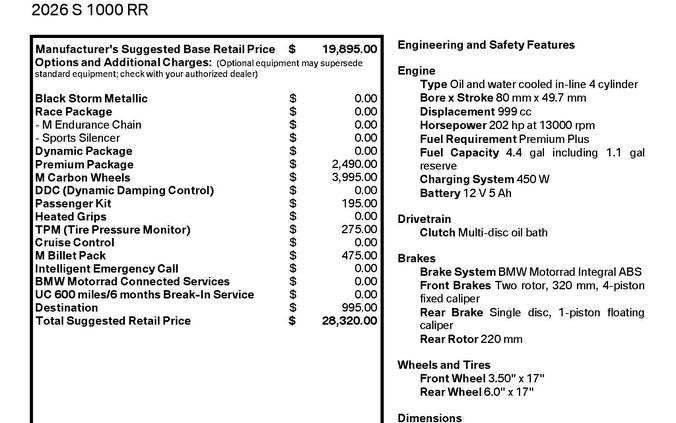 2026 BMW S 1000 RR
