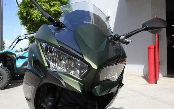 2024 Kawasaki Ninja 650 Metallic Covert Green/Metallic Spark Bl