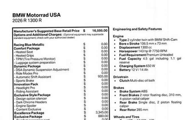 New 2026 BMW R 1300 R