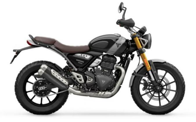 2025 Triumph Scrambler 400 X Phantom Black Silver Ice