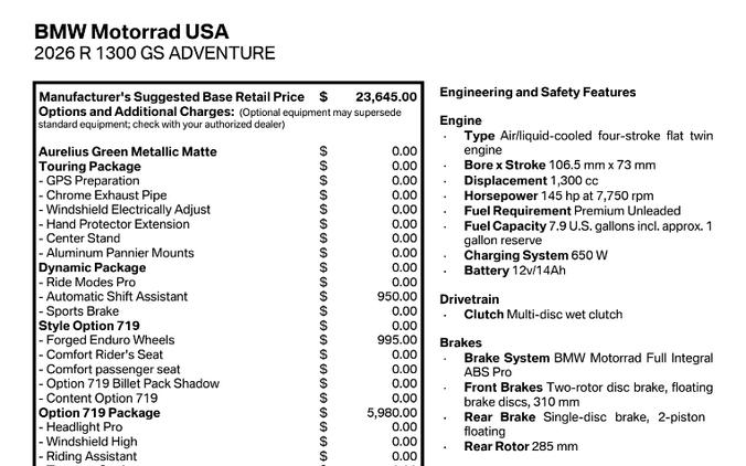 2026 BMW R 1300 GSA