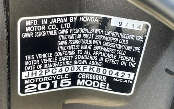 2015 Honda® CBR600RR