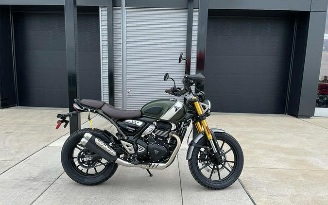 2024 Triumph Scrambler 400 X Matte Khaki Green / Fusion White