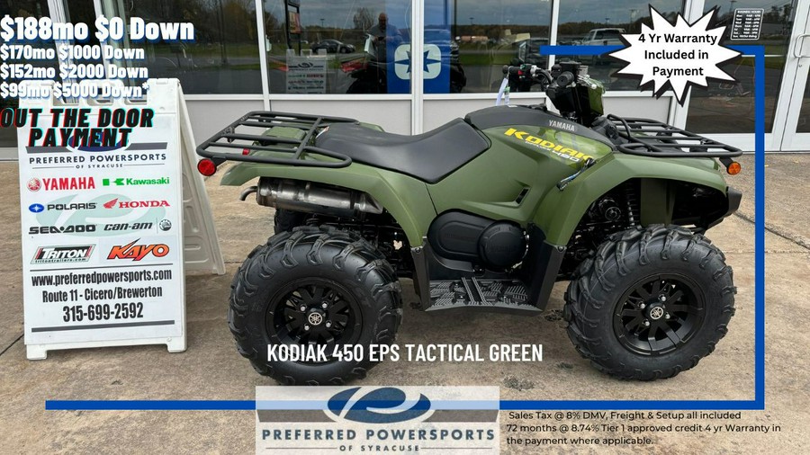 2024 Yamaha Kodiak 450 EPS Tactical Green