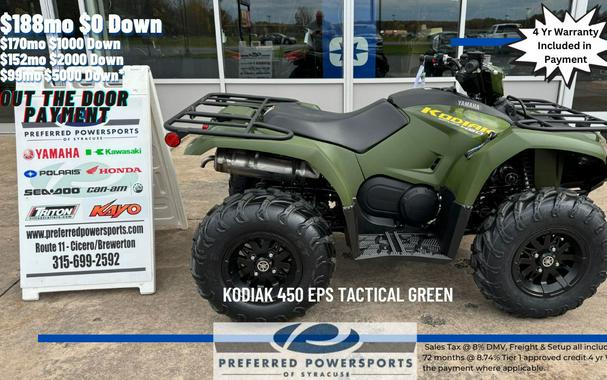 2024 Yamaha Kodiak 450 EPS Tactical Green