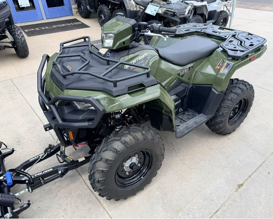 2022 SPORTSMAN 450 H.O. UTILITY SAGE GREEN WITH PLOW - Polaris