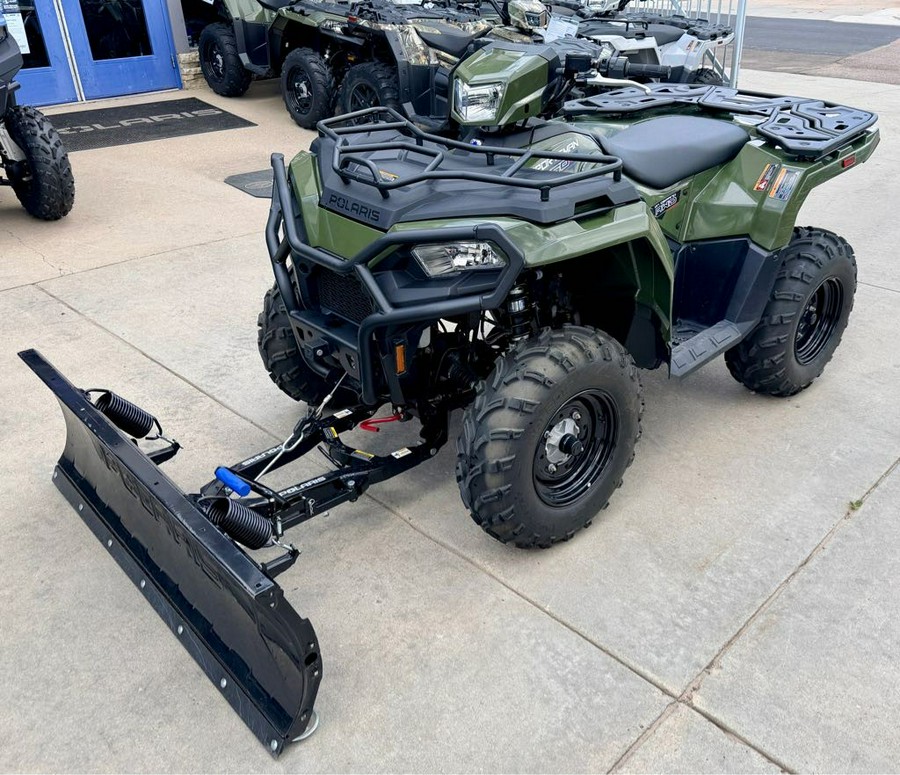 2022 SPORTSMAN 450 H.O. UTILITY SAGE GREEN WITH PLOW - Polaris