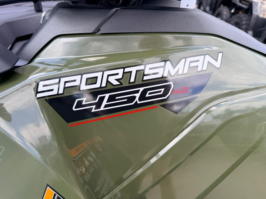 2022 SPORTSMAN 450 H.O. UTILITY SAGE GREEN WITH PLOW - Polaris