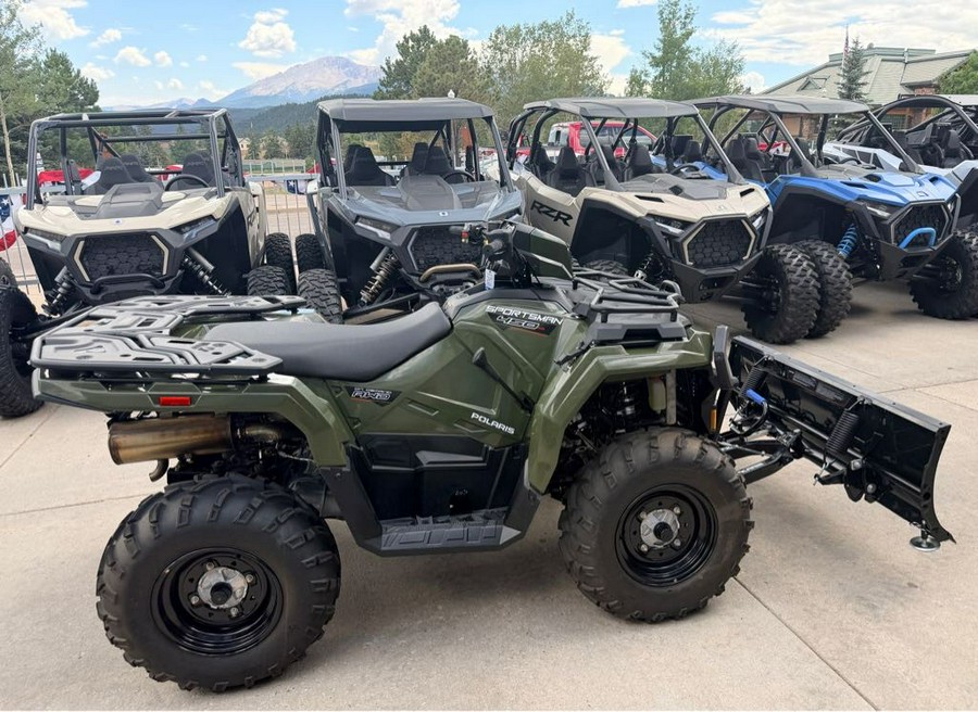 2022 SPORTSMAN 450 H.O. UTILITY SAGE GREEN WITH PLOW - Polaris