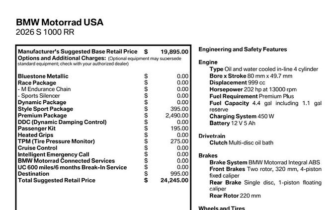 2026 BMW S 1000 RR