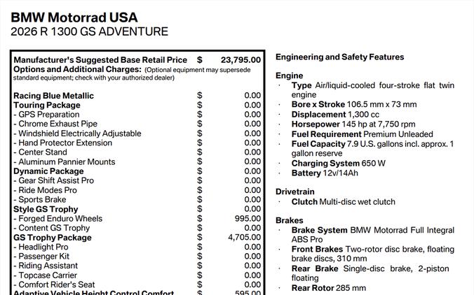 2026 BMW R1300GSA
