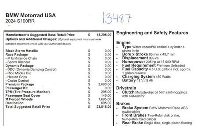 New 2024 BMW S 1000 RR