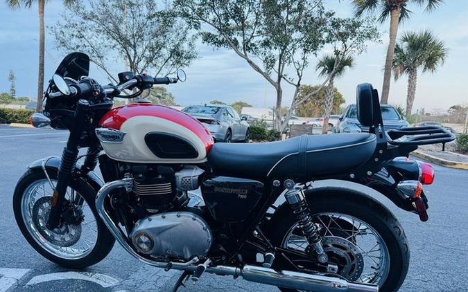 2018 Triumph Bonneville T100 New England White Intense Orange
