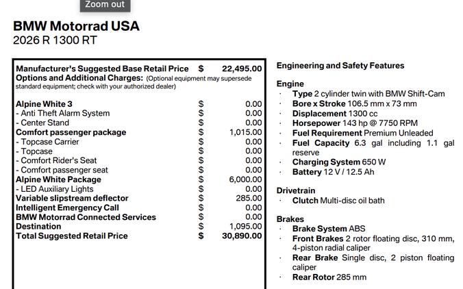 2026 BMW R1300RT