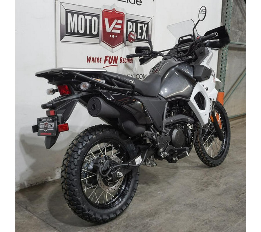 2025 Kawasaki KLR®650 Pearl Crystal White/Metallic Carbon Gray