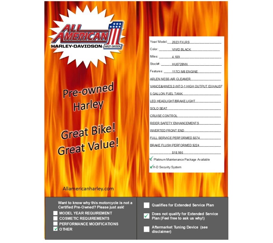 2023 Harley-Davidson Low Rider S Vivid Black