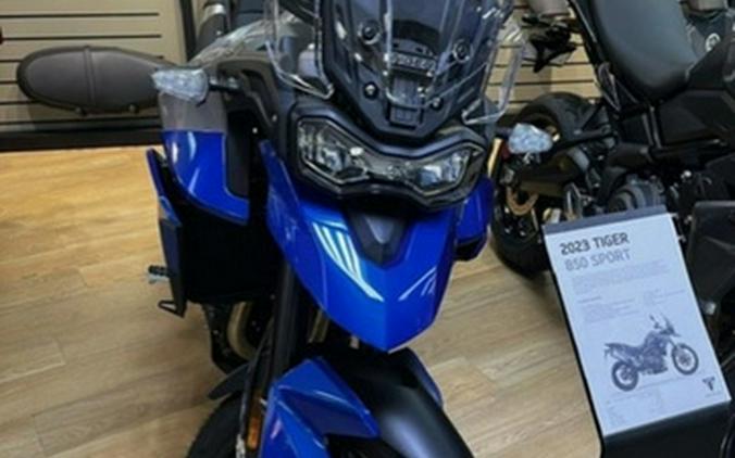 2023 Triumph Tiger 850 Sport Graphite Caspian Blue