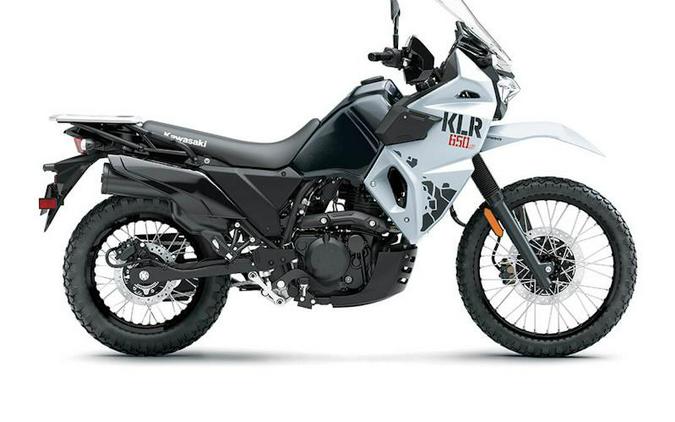 2025 Kawasaki KLR®650 S Pearl Crystal White/Metallic Carbon Gray