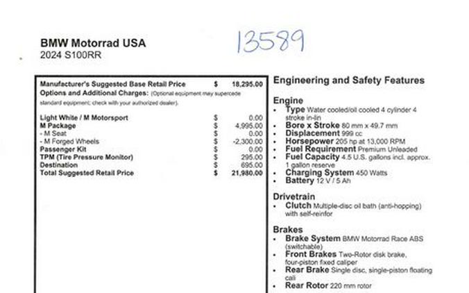 New 2024 BMW S 1000 RR