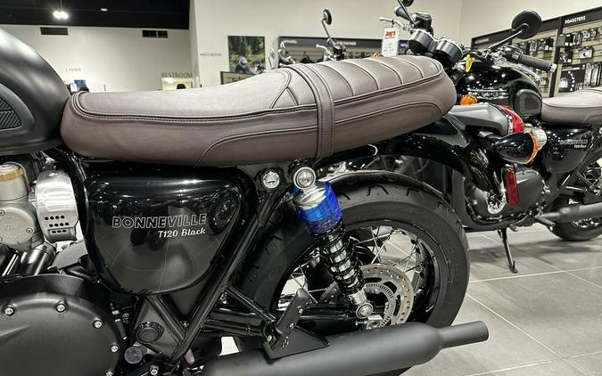 2023 Triumph Bonneville T120 Black Sapphire Black / Matte Sapphire Black